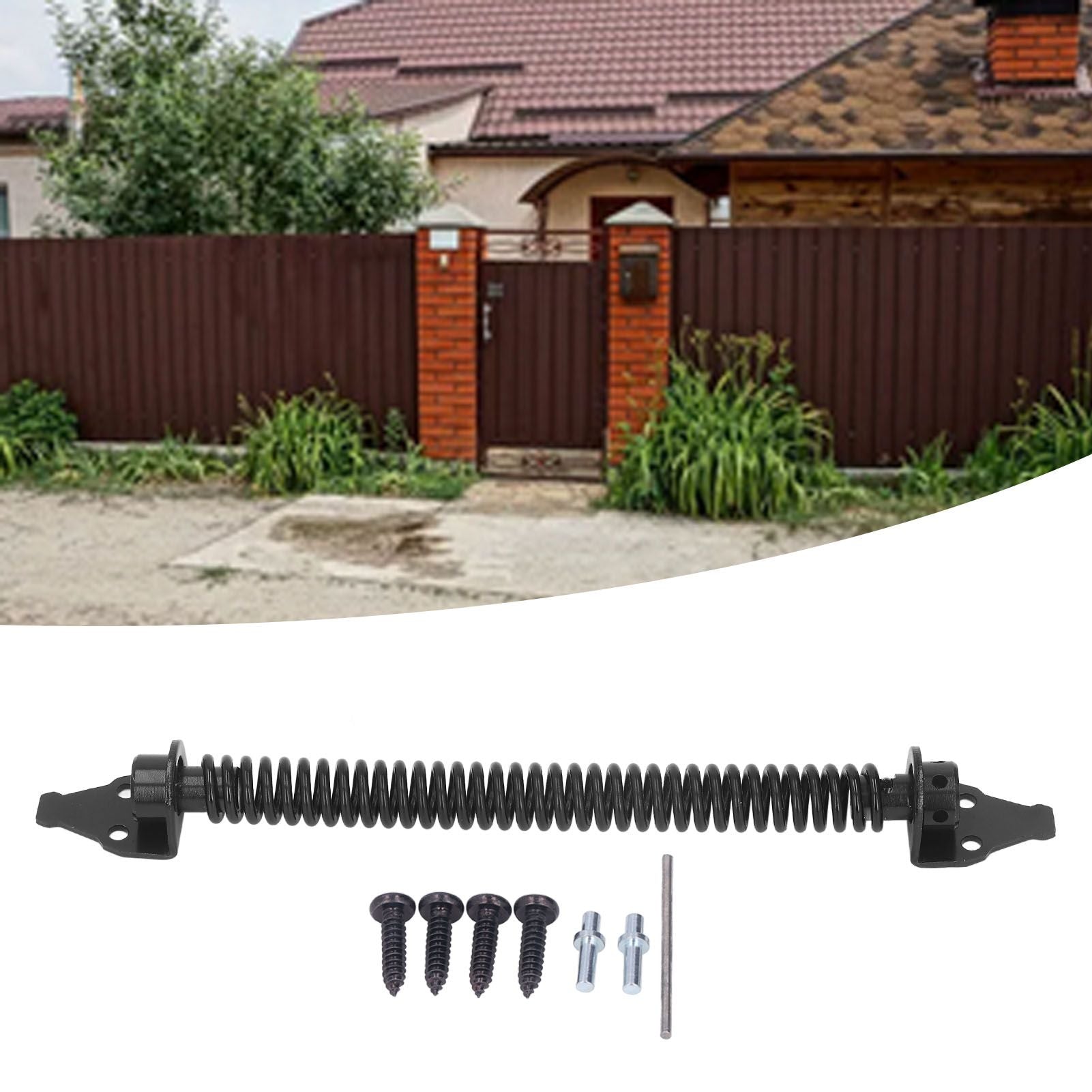 Self Closing Gate Door Spring Carbon Steel Electrophoresis Black Finish for Outdoor Villa Yard Fence