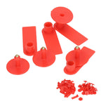 Blank Livestock Ear Tag Handwritable Prevent Shedding Animal Ear Label for Pig Cattle Sheep Red 100 Set