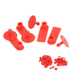 Blank Livestock Ear Tag Handwritable Prevent Shedding Animal Ear Label for Pig Cattle Sheep Red 100 Set