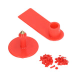 Blank Livestock Ear Tag Handwritable Prevent Shedding Animal Ear Label for Pig Cattle Sheep Red 100 Set