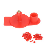 Blank Livestock Ear Tag Handwritable Prevent Shedding Animal Ear Label for Pig Cattle Sheep Red 100 Set