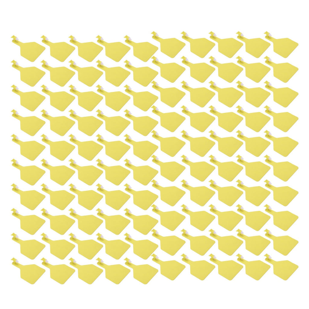 100pcs Blank Livestock Ear Tag Thickened TPU Reusable Animal Ear Label for Dairy Cattle Beef Cattle Yaks Horses Camels Yellow