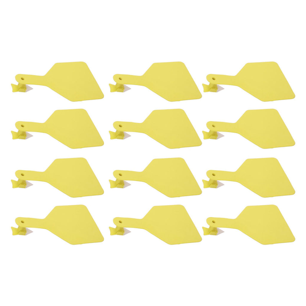 100pcs Blank Livestock Ear Tag Thickened TPU Reusable Animal Ear Label for Dairy Cattle Beef Cattle Yaks Horses Camels Yellow