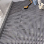 10PCS Suction Cup Floor Mats Anti Slip Plastic Mosaic Bath Mat for Kitchen Bathroom Grey