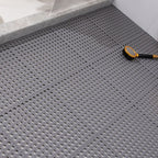10PCS Suction Cup Floor Mats Anti Slip Plastic Mosaic Bath Mat for Kitchen Bathroom Grey