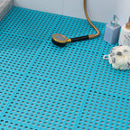 10PCS Suction Cup Floor Mats Anti Slip Plastic Mosaic Bath Mat for Kitchen Bathroom Blue