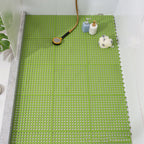 10PCS Suction Cup Floor Mats Anti Slip Plastic Mosaic Bath Mat for Kitchen Bathroom Green