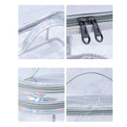 Ladies Cosmetic Bag Transparent Double Layer Waterproof High Capacity Toiletry Storage Bag for Travel Silvery Grey