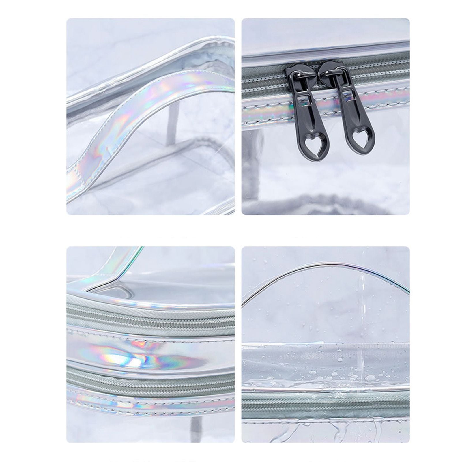 Ladies Cosmetic Bag Transparent Double Layer Waterproof High Capacity Toiletry Storage Bag for Travel Upgrade Rhombus Black
