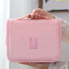 Cosmetic Bag Small Portable Makeup Bag Zippered High Capacity Toiletry Bag Travel Washing Bag Makeup Pouch Fashion Korean Style Storage Bag Pink