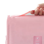 Cosmetic Bag Small Portable Makeup Bag Zippered High Capacity Toiletry Bag Travel Washing Bag Makeup Pouch Fashion Korean Style Storage Bag Pink