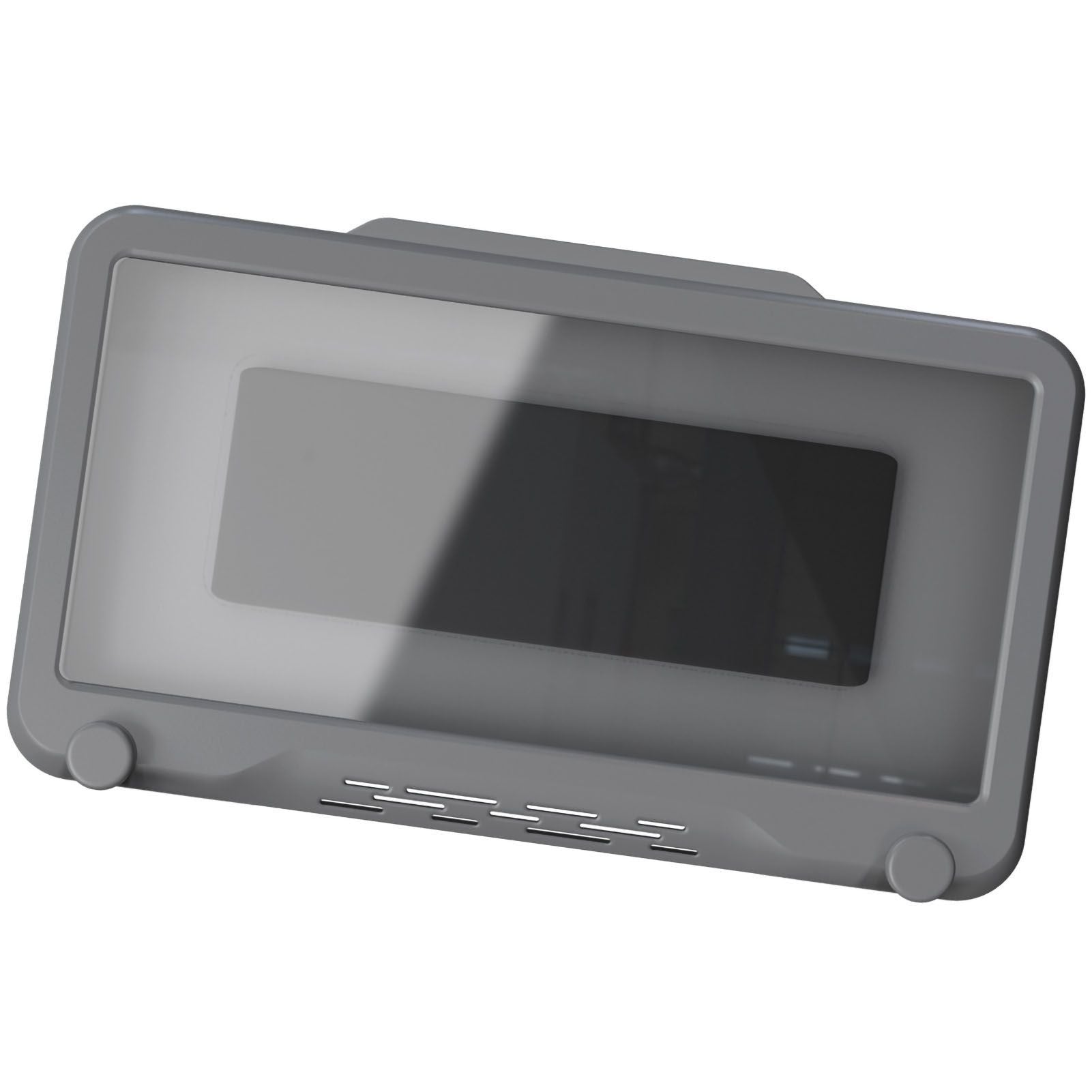 Waterproof Cell Phone Case Shower Phone Holder Wall Hanging Free Punch 360 Degree Rotation Touch Screen For Bathroom Kitchen Grey