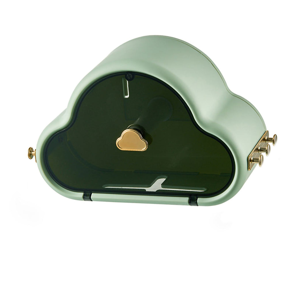 Tissue Holder Wall Mounted Side Hooks Waterproof Simple Fashionable Tissue Box for Bathroom Avocado Green
