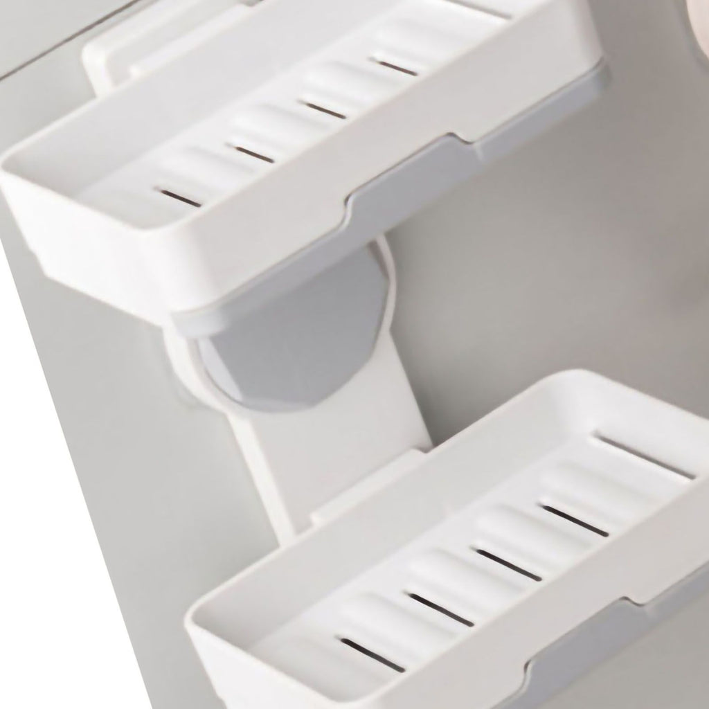 Soap Box Draining Case Holder Rack Plastic Hole Free Installation for Bathroom Toilet Light Gray 2 Layers