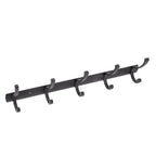 Door Hanging Hooks Modern Minimalist Black 5 Hooks Wall Mounted Thickened Aluminum Bathroom Door Row Hooks Coat Hooks