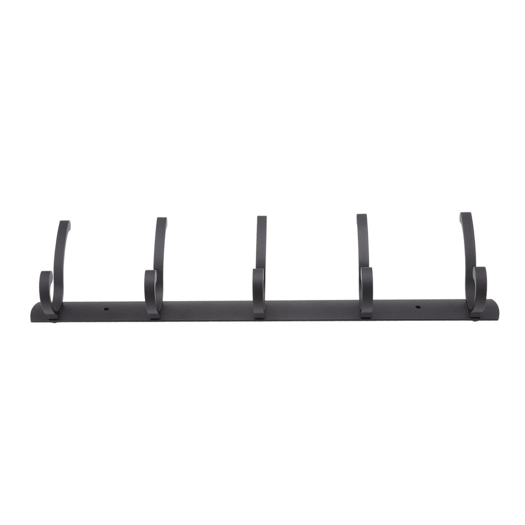 Door Hanging Hooks Modern Minimalist Black 5 Hooks Wall Mounted Thickened Aluminum Bathroom Door Row Hooks Coat Hooks