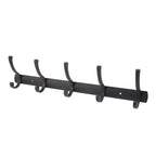 Door Hanging Hooks Modern Minimalist Black 5 Hooks Wall Mounted Thickened Aluminum Bathroom Door Row Hooks Coat Hooks