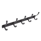 Door Hanging Hooks Modern Minimalist Black 5 Hooks Wall Mounted Thickened Aluminum Bathroom Door Row Hooks Coat Hooks