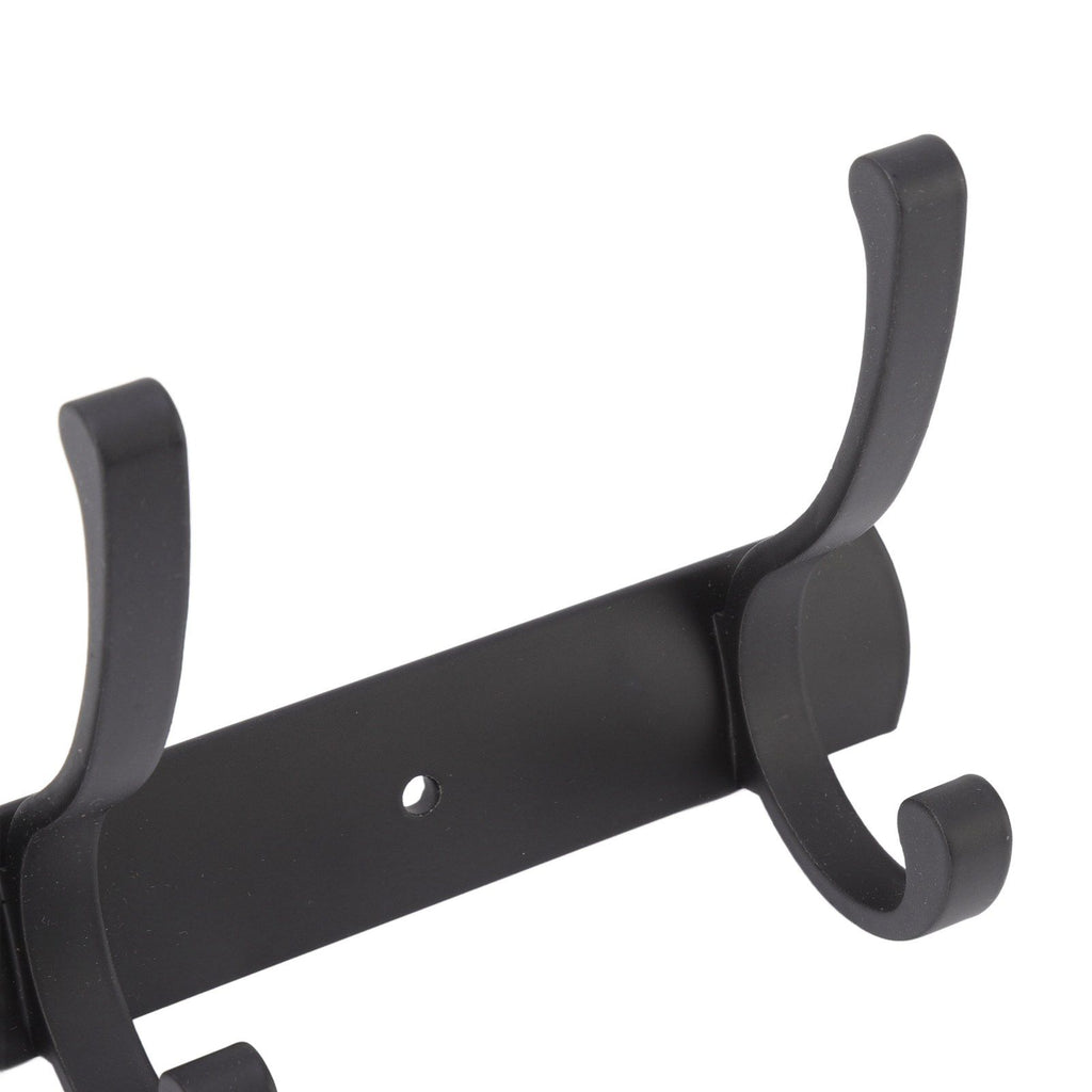 Door Hanging Hooks Modern Minimalist Black 5 Hooks Wall Mounted Thickened Aluminum Bathroom Door Row Hooks Coat Hooks