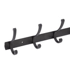Door Hanging Hooks Modern Minimalist Black 5 Hooks Wall Mounted Thickened Aluminum Bathroom Door Row Hooks Coat Hooks