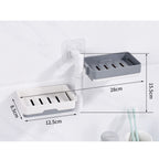 Rotatable Wall Mounted Soap Box 3 Layers HIPS Punch Free Rotatable Soap Container Dish for Household White