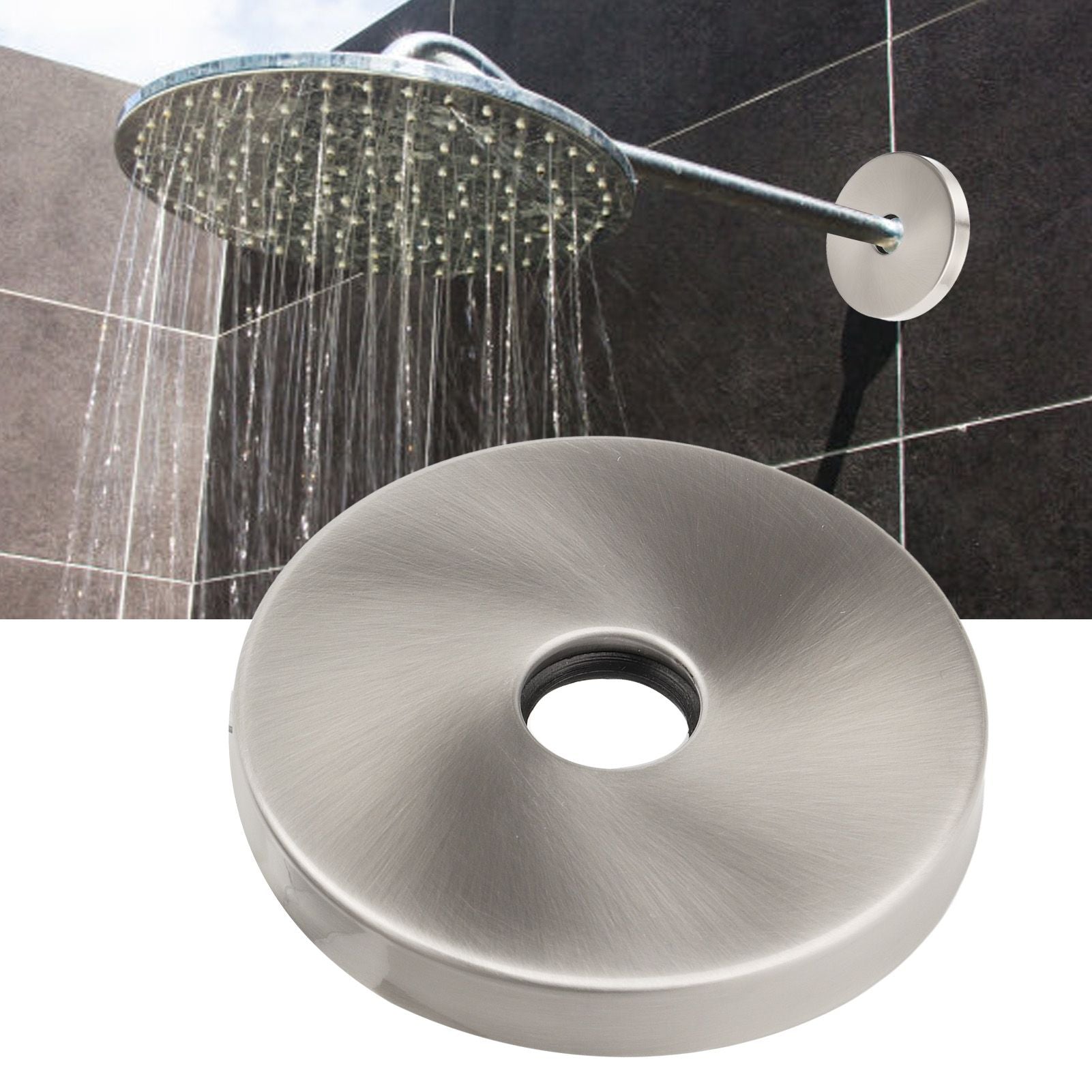 Large Shower Arm Flange 304 Stainless Steel Shower Arm Escutcheon Plate for G1/2in Pipe Replacement Home Brushed