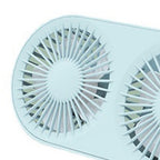 Desktop Double Blade Small Fan USB Mini Folding Desktop 2 Head Fan for Student Office Folding Dual Motor Blue