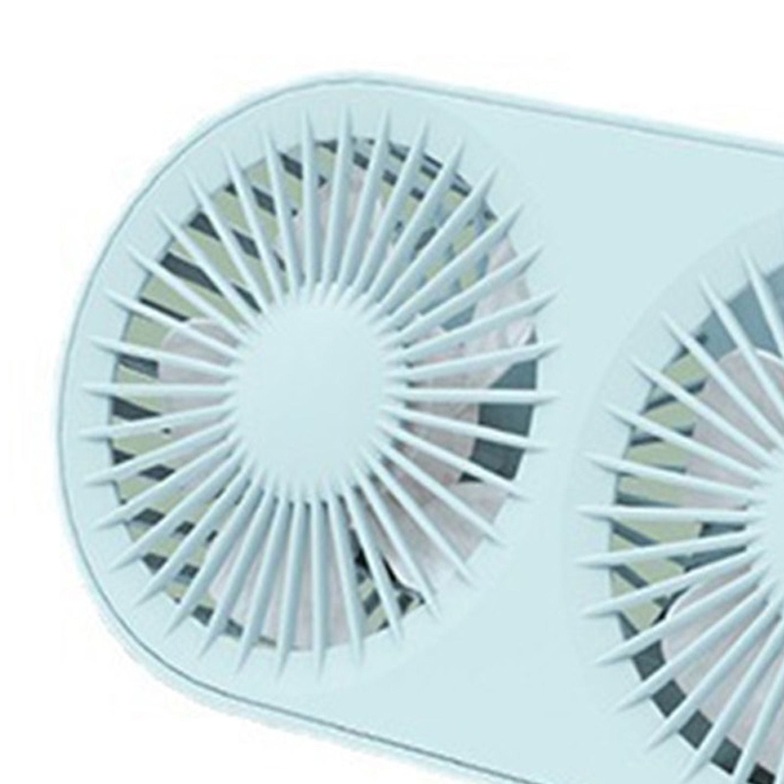 Desktop Double Blade Small Fan USB Mini Folding Desktop 2 Head Fan for Student Office Folding Dual Motor Blue