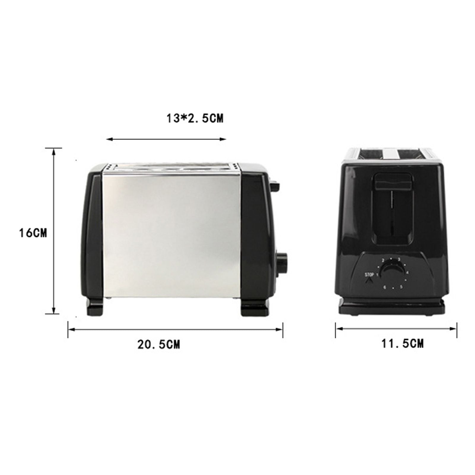 BH 002 Automatic Toaster Multifunctional 2 Slice Toaster Home Breakfast Machine AC 220V Black