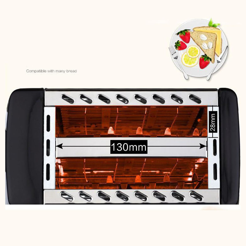 BH 002 Automatic Toaster Multifunctional 2 Slice Toaster Home Breakfast Machine AC 220V Black