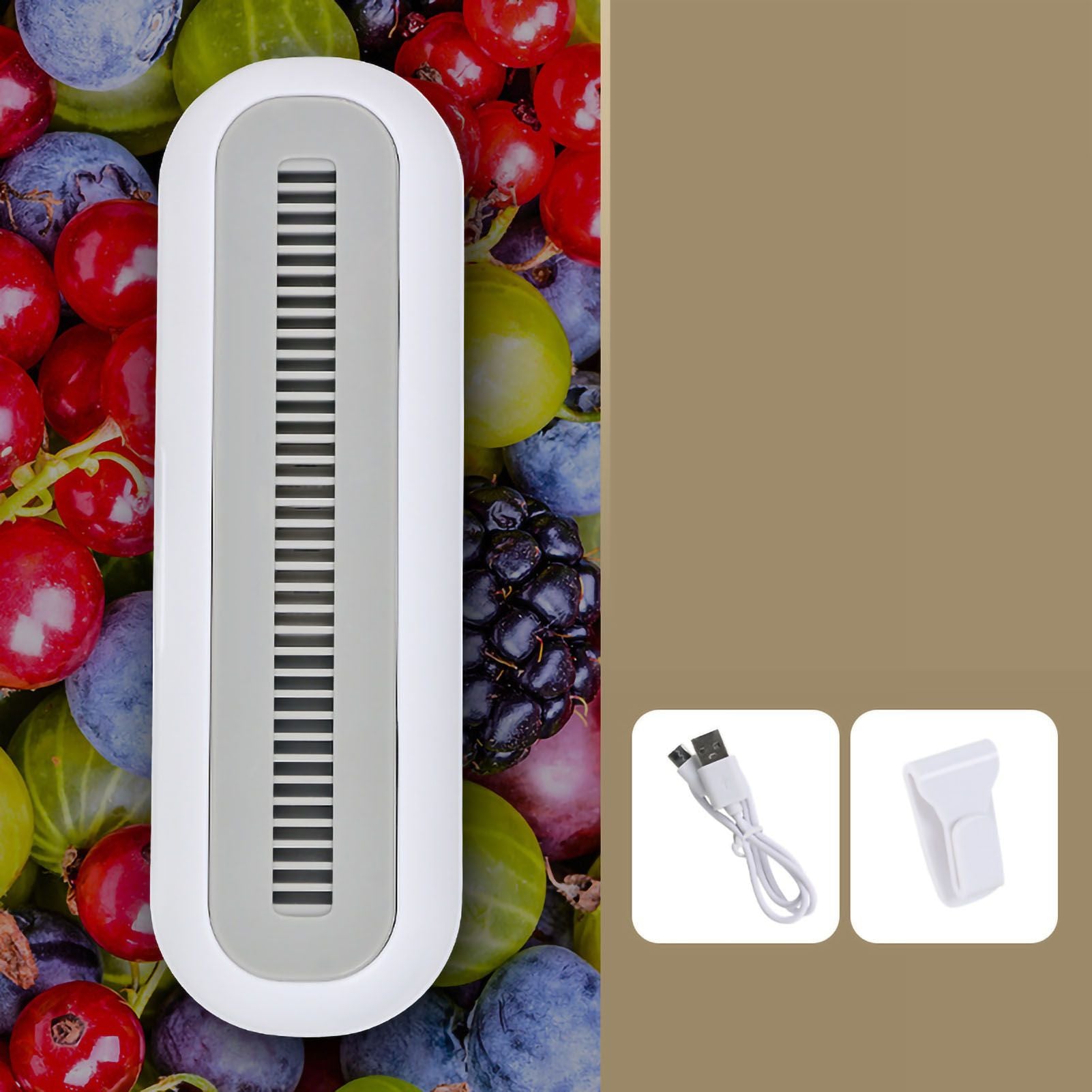 Ozone Purifier Fruit Vegetable Deodorization Ordor Removal Freshness Retain for Refrigerator Bathroom Shoe Cabinet White