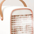 Air Conditioner Cooling Fan Silent USB Evaporative Cooler with Portable Carrying Strap for Home Office Car White