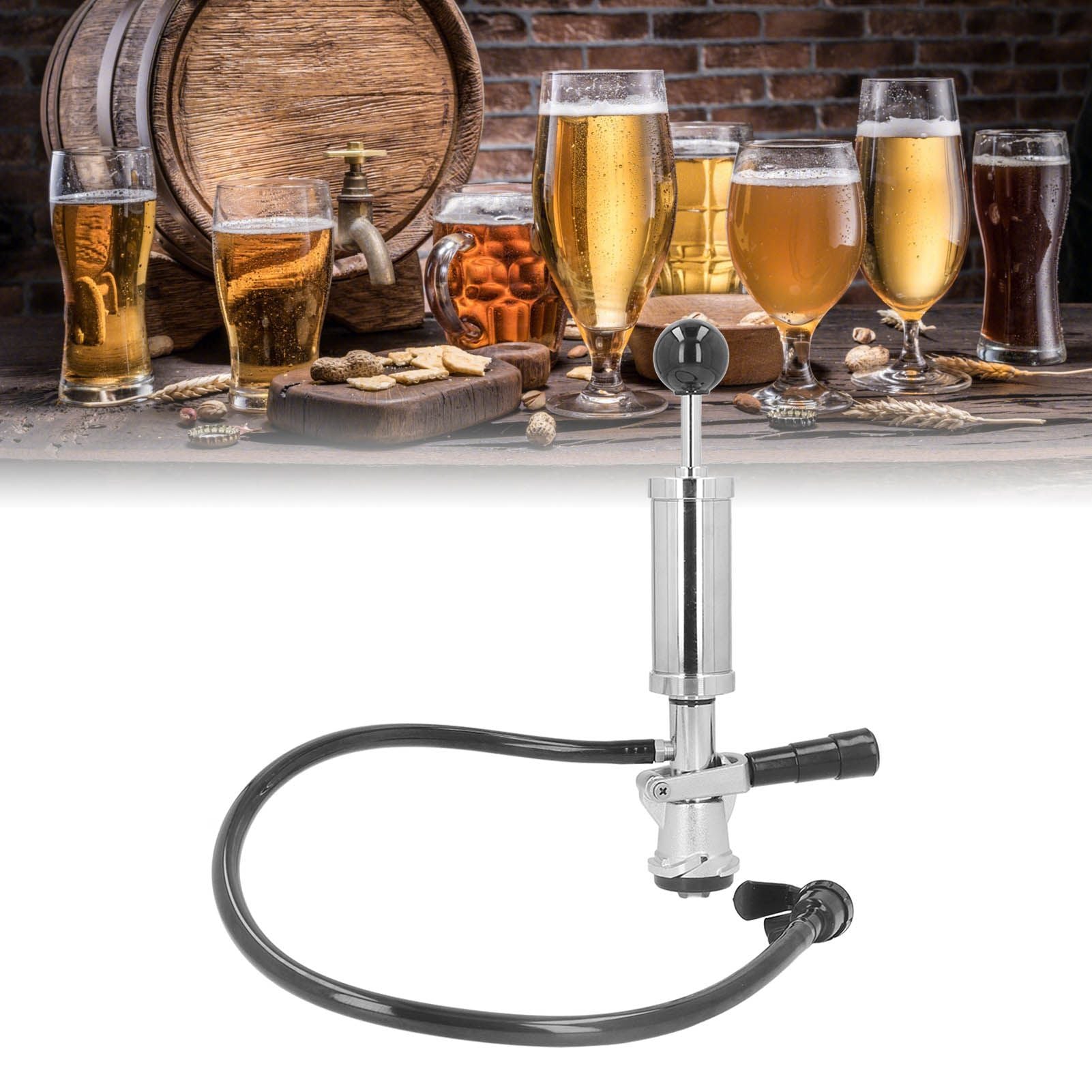 4in Thread Beer Keg Pump Stainless Steel Keg Party Pump with Tap for American D System Kegs
