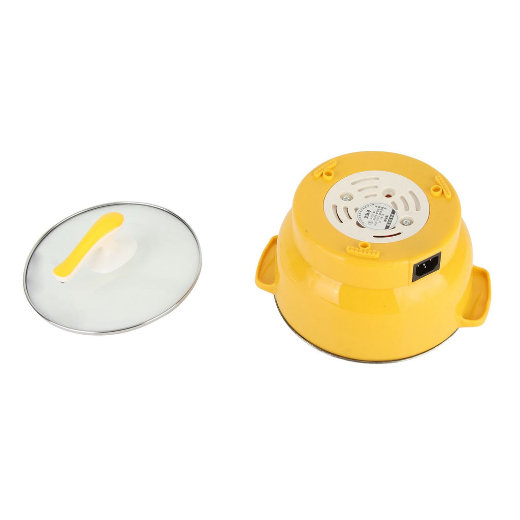 Electric Cooking Pot 1.8L 400 to 800W Stainless Steel Inner Wall 2 Modes Overheating Protection Electric Cooker Yellow