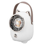 Air Conditioner Fan Multifunctional Portable 350ml Humidifying Spray Usb Rechargeable Air Cooler with LED Ambient Light