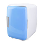 Car Fridge 4 Liters Durable ABS Cosmetic Storage Detachable Partition Portable Mini Fridge for Food Cosmetic Car Blue