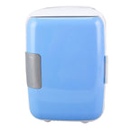Car Fridge 4 Liters Durable ABS Cosmetic Storage Detachable Partition Portable Mini Fridge for Food Cosmetic Car Blue