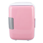 Car Fridge 4 Liters Durable ABS Cosmetic Storage Detachable Partition Portable Mini Fridge for Food Cosmetic Car Pink