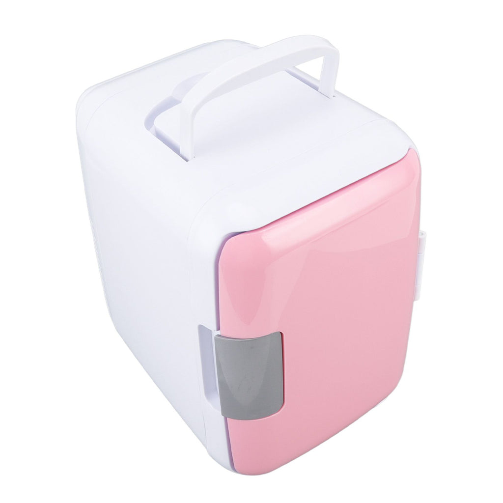 Car Fridge 4 Liters Durable ABS Cosmetic Storage Detachable Partition Portable Mini Fridge for Food Cosmetic Car Pink