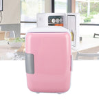 Car Fridge 4 Liters Durable ABS Cosmetic Storage Detachable Partition Portable Mini Fridge for Food Cosmetic Car Pink