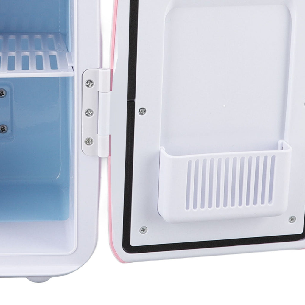 Car Fridge 4 Liters Durable ABS Cosmetic Storage Detachable Partition Portable Mini Fridge for Food Cosmetic Car Pink