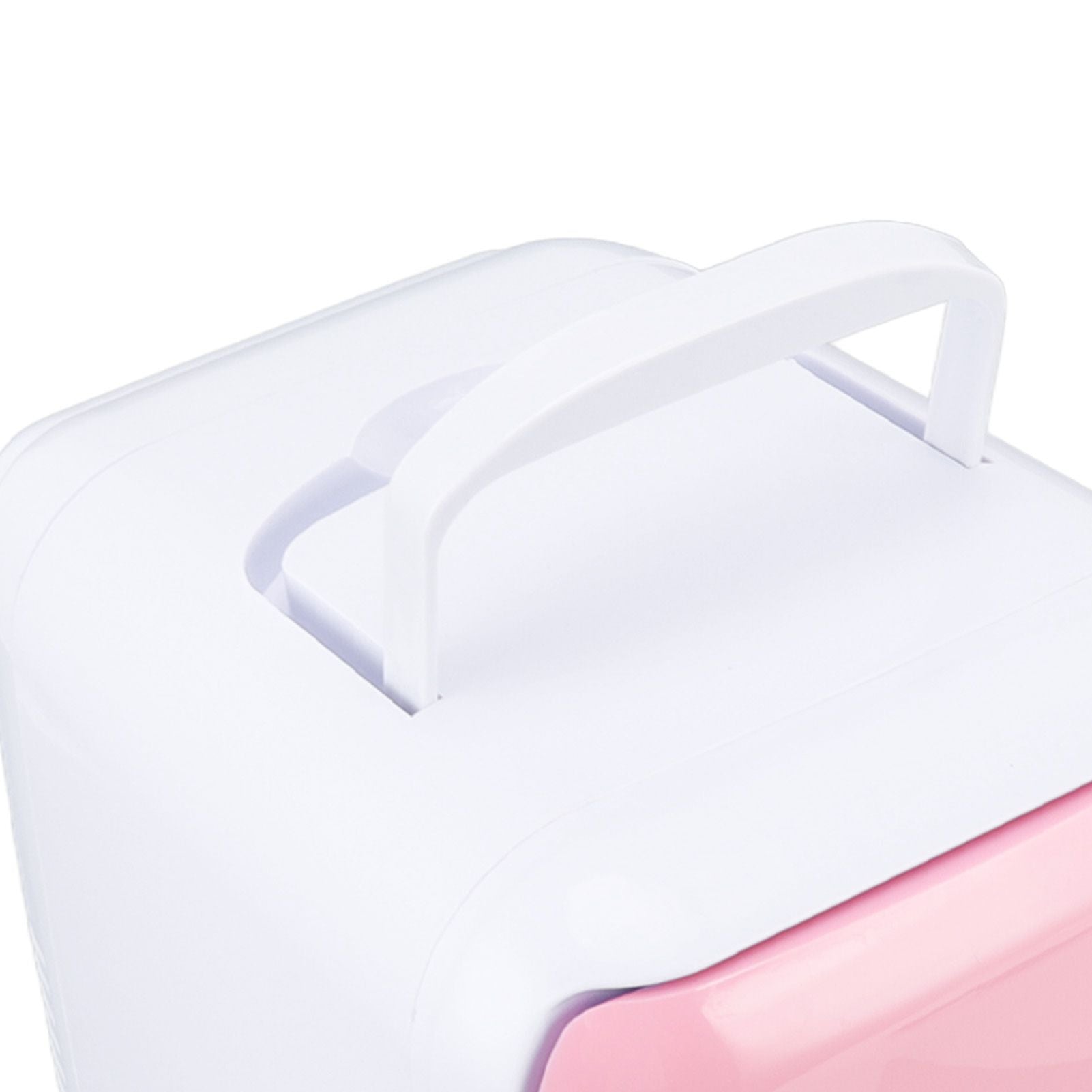 Car Fridge 4 Liters Durable ABS Cosmetic Storage Detachable Partition Portable Mini Fridge for Food Cosmetic Car Pink