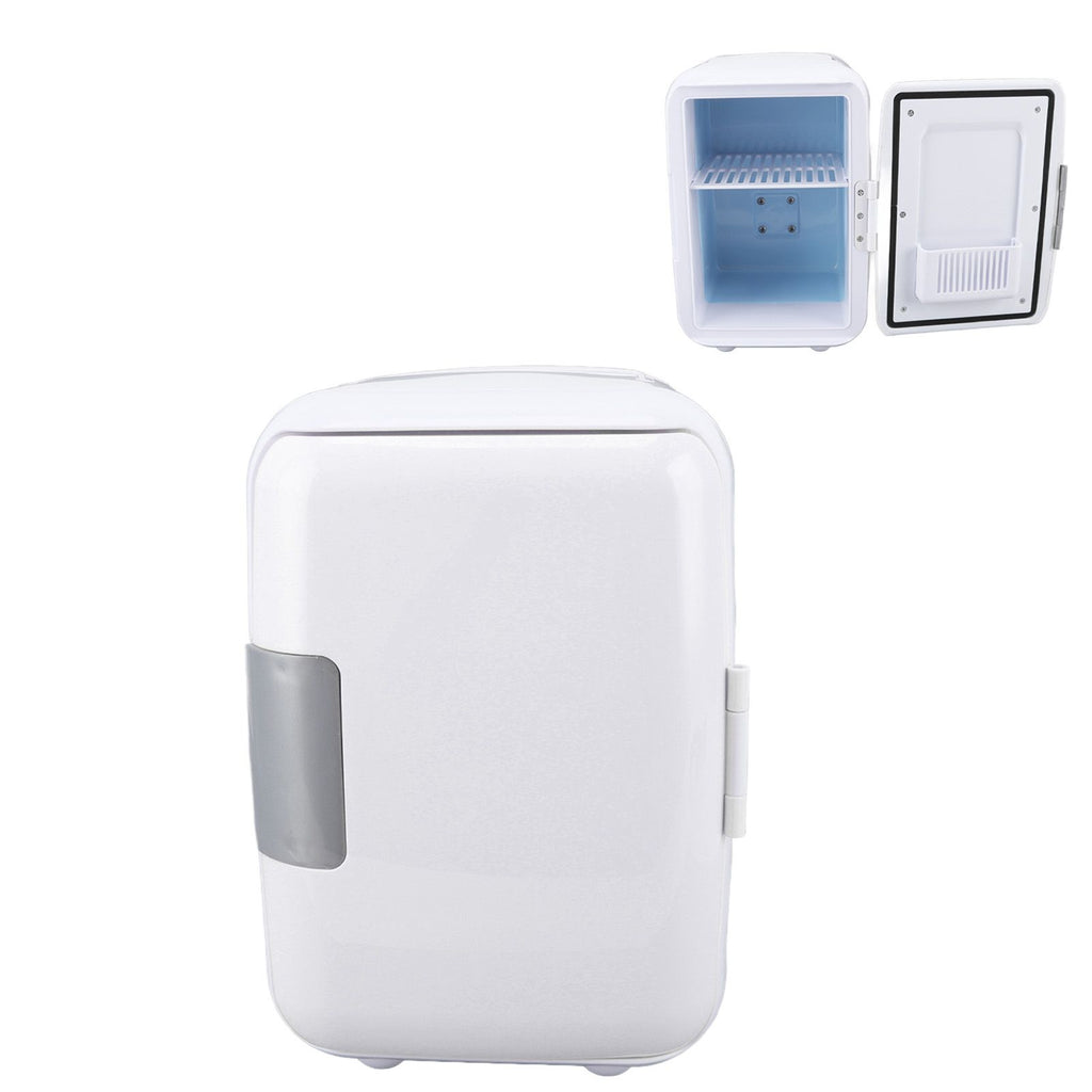 Car Fridge 4 Liters Durable ABS Cosmetic Storage Detachable Partition Portable Mini Fridge for Food Cosmetic Car White