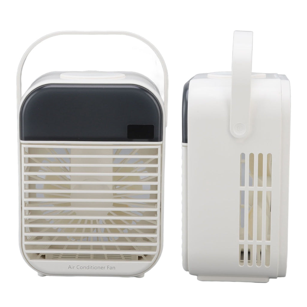 Portable Air Conditioner Fan 3 Wind Speed Efficient Misting Low Noise USB Air Conditioner Cooling Fan with Night Light White