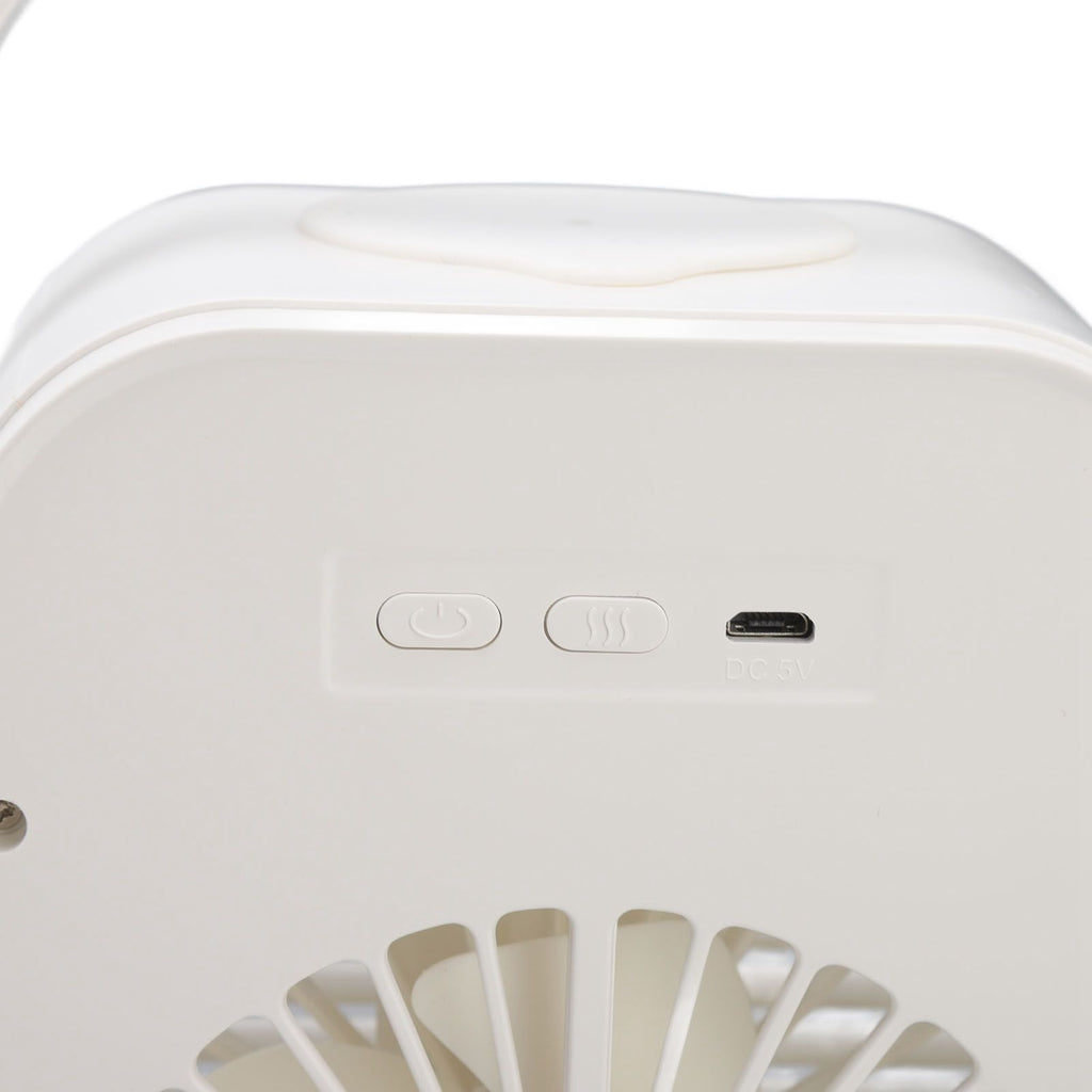 Portable Air Conditioner Fan 3 Wind Speed Efficient Misting Low Noise USB Air Conditioner Cooling Fan with Night Light White