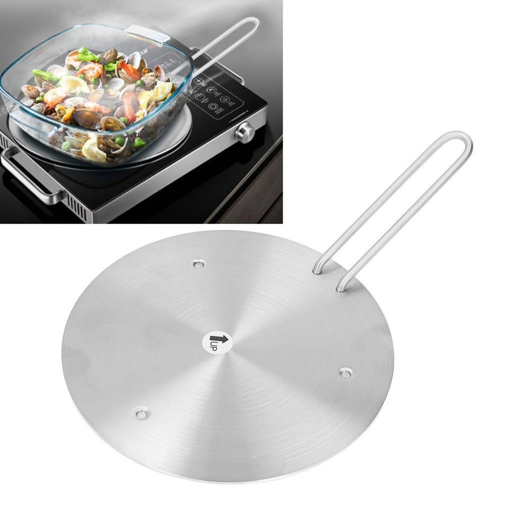 Heat Diffuser Stainless Steel Induction Cooker Diffuser Plate with Handle for Kitchen 23.5cm/9.25in