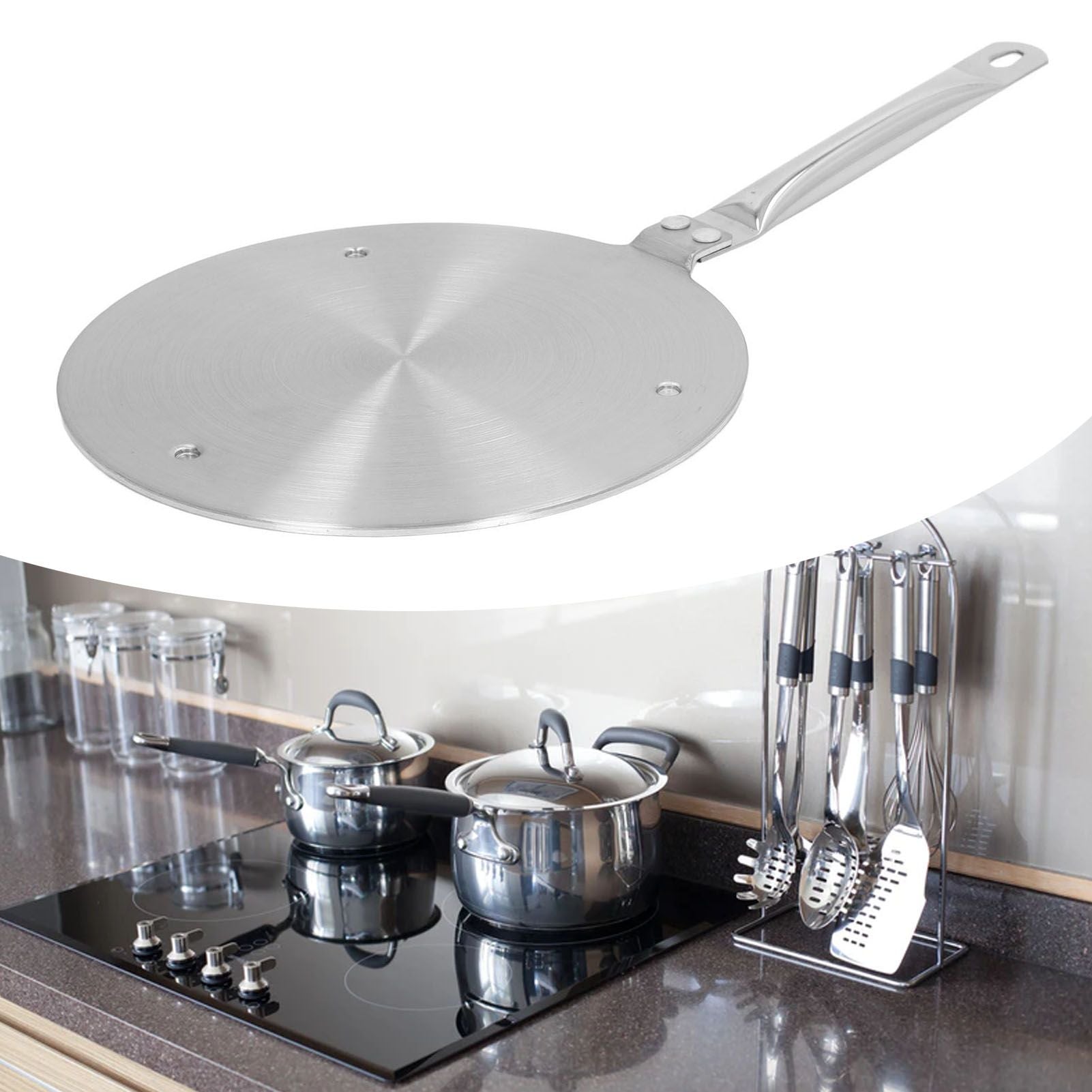 Heat Diffuser Induction Plate with Handle Kitchen Induction Cooker Adapter Plate Heat Converter Type 20 19.5cm/ 7.7in