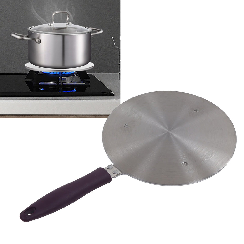 Induction Adapter Plate Stainless Steel Heat Diffuser with Purple Handle Kitchen Accessories for Iron Pot Ceramic Pot 19.5cm/7.68in