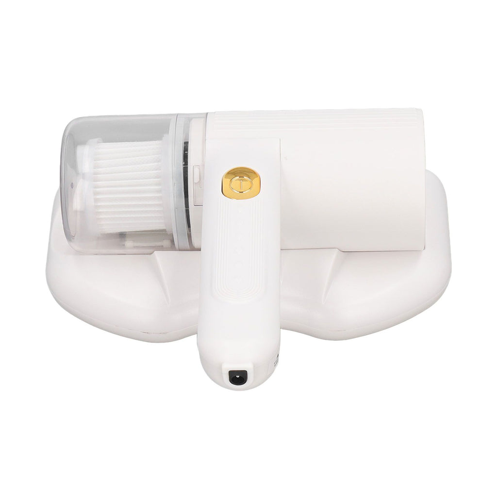 Mattress Vacuum Cleaner Purple Light USB Charging Cordless Mite Vacuum Cleaner with 20Kpa Suction Electric Mite Remover White