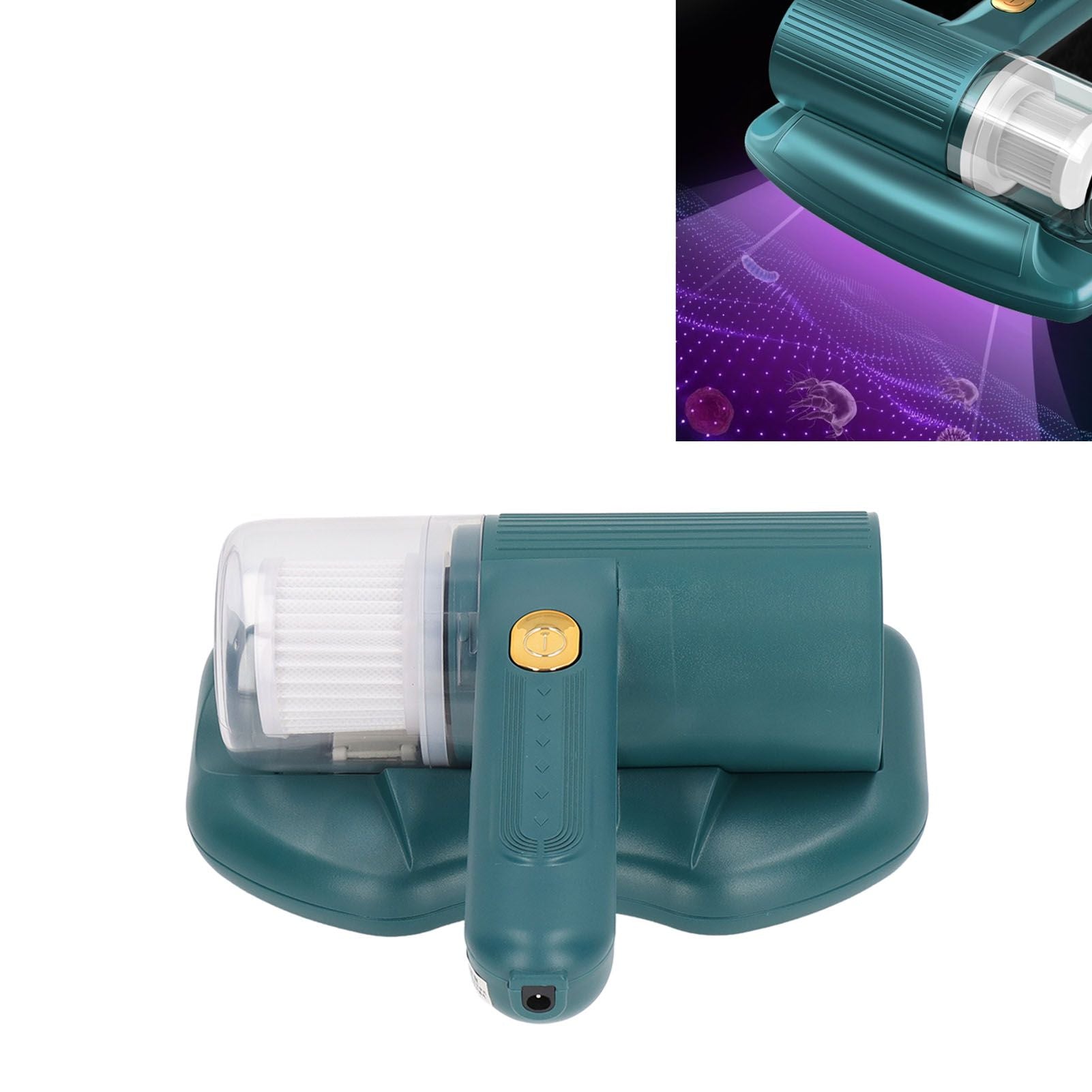 Mattress Vacuum Cleaner Purple Light USB Charging Cordless Mite Vacuum Cleaner with 20Kpa Suction Electric Mite Remover Green